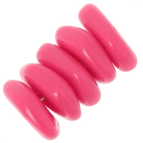 Cuentas redondas irregulares de 13 mm en resina opaca - Candy pink x6