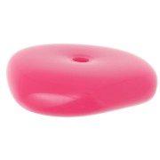 Cuentas redondas irregulares de 13 mm en resina opaca - Candy pink x6