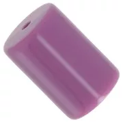 Perles tube cylindrique 13x9 mm en résine opaque - Mauve foncé x6