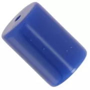 Perlas de resina opaca 13x9 mm tubo cilíndrico - Azul duro x6