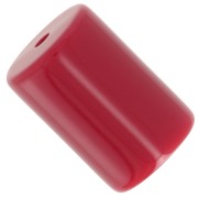 Perlas de tubo cilíndrico 13x9 mm en resina opaca - Rojo carmín x6