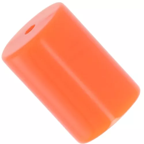 Perlas de tubo cilíndrico 13x9 mm en resina opaca - Naranja x6