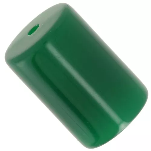 Perlas tubo cilíndricas 13x9 mm en resina opaca - Verde Esmeralda x6