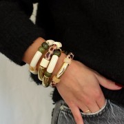 Cuenta de tubo cilíndrica de resina opaca 14 mm - Azul ahumado x1