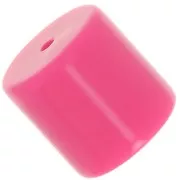 Tubo cilíndrico de perlas de 14 mm en resina opaca - Rosa caramelo x1