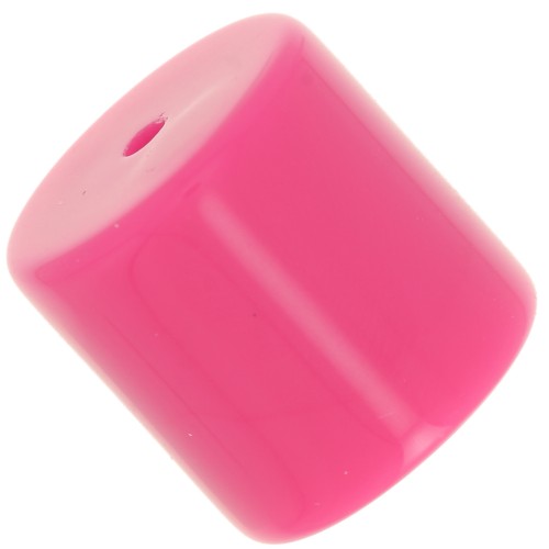 Tubo cilíndrico de perlas de 14 mm en resina opaca - Rosa caramelo x1