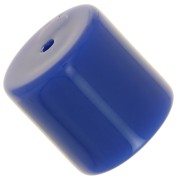 Perla cilíndrica de resina opaca 14 mm - Azul duro x1
