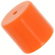 Perle tube cylindrique en résine opaque 14 mm - Orange x1