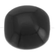 Cuentas planas - cuadrado redondeado - resina opaca 16 mm - Negro x5