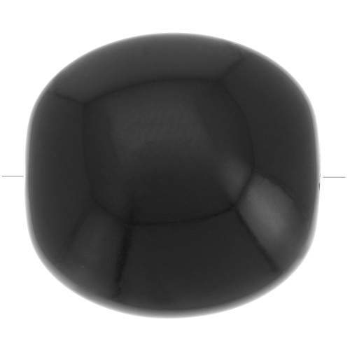 Cuentas planas - cuadrado redondeado - resina opaca 16 mm - Negro x5