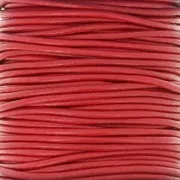 Cordon cuir européen 2 mm - Rouge x1m