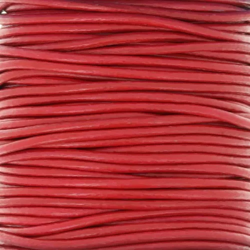 Cordón de cuero europeo 2 mm - Rojo x1m