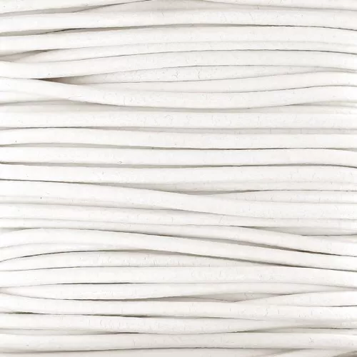 Cordón de cuero europeo 2 mm - Blanco x1m