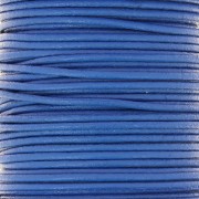 Cordón de cuero europeo 2 mm - Azul duro x1m