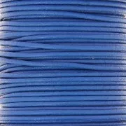 Cordón de cuero europeo 2 mm - Azul duro x1m