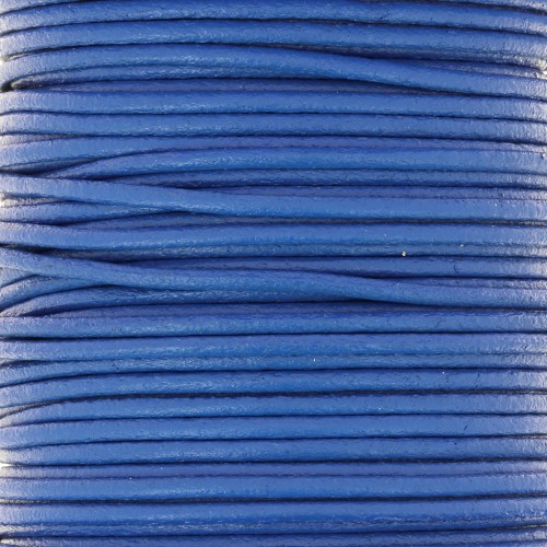 Cordón de cuero europeo 2 mm - Azul duro x1m