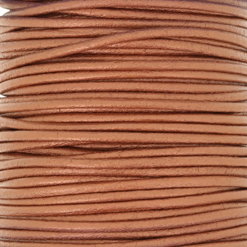 Cordón de cuero europeo 2 mm - Cobre x1m