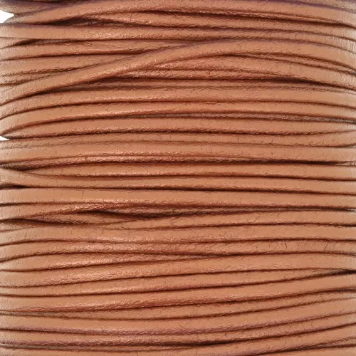 Cordón de cuero europeo 2 mm - Cobre x1m