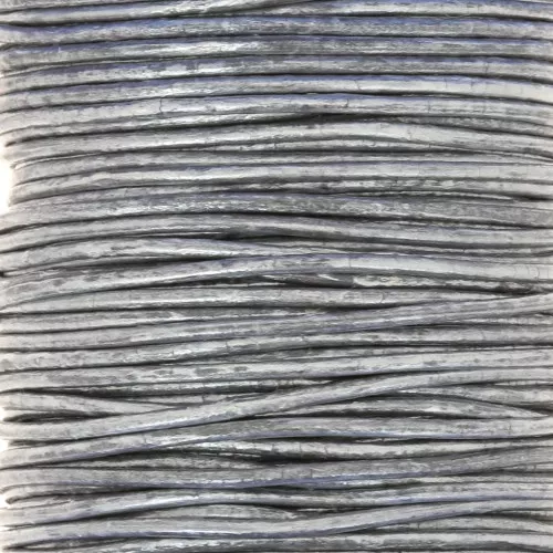 Cordón de cuero europeo 1,5 mm - Plateado x1m