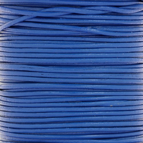 Cordón de cuero europeo 1 mm - Azul duro x1m