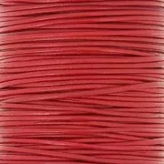 Cordón de cuero europeo 1 mm - Rojo x1m