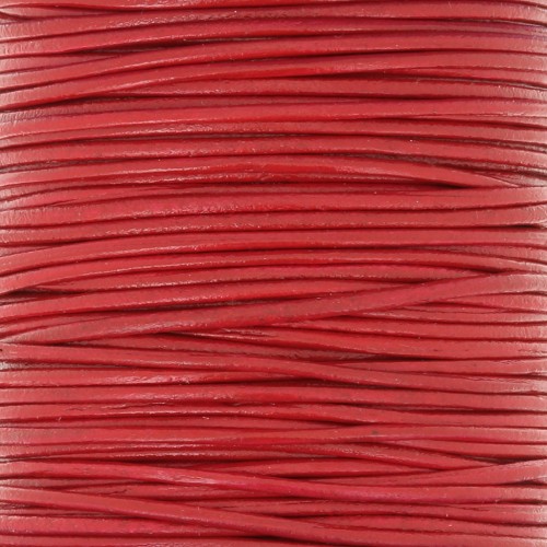 Cordón de cuero europeo 1 mm - Rojo x1m