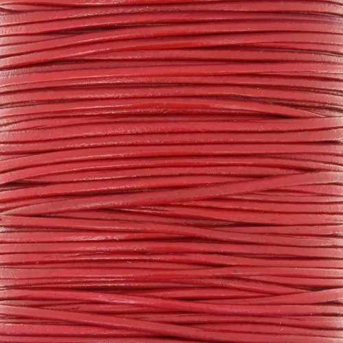 Cordón de cuero europeo 1 mm - Rojo x1m