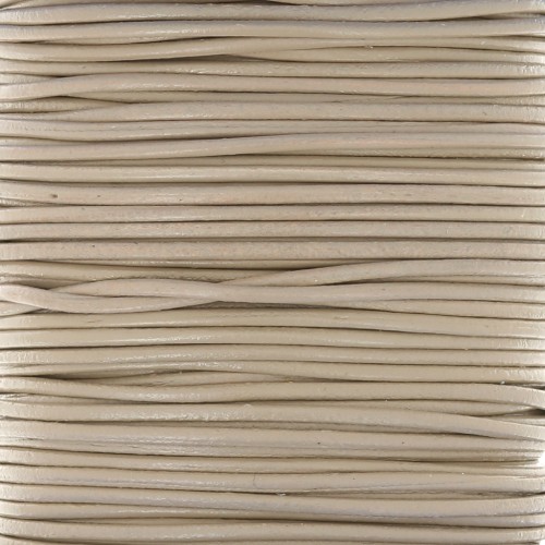 Cordón de cuero europeo 1 mm - Beige x1m
