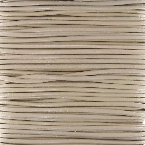 Cordón de cuero europeo 1 mm - Beige x1m