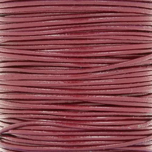 Cordón de cuero europeo 1 mm - Burdeos x1m