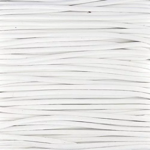 Cordón de cuero europeo 1 mm - Blanco x1m