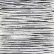 Cordón de cuero europeo 1 mm - Plateado x1m