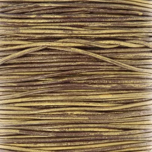 Cordón de cuero europeo 1 mm - Bronce x1m