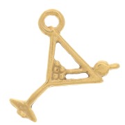 Dije de cristal de cóctel 10x11 mm - 3 micras chapado en oro x1|raw }}