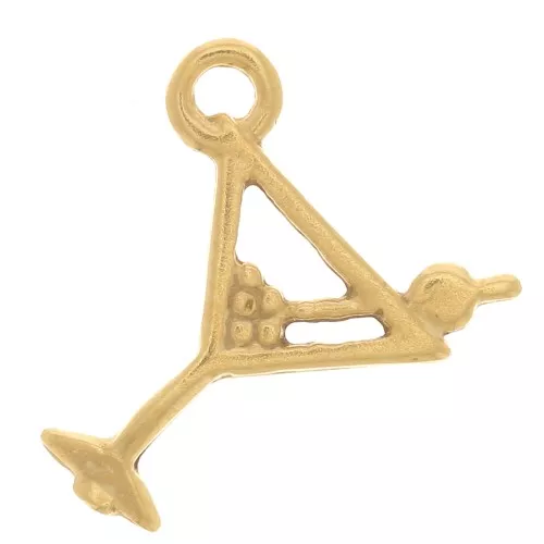Dije de cristal de cóctel 10x11 mm - 3 micras chapado en oro x1