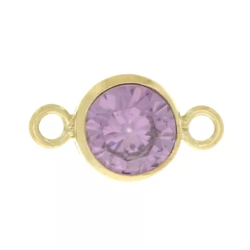 Entrepieza redonda 4.5mm Zirconium Oxide Lt Amethyst - Gold filled (oro laminado)