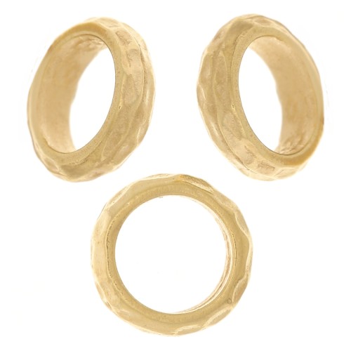 Cuenta arandela martillada 7x2 mm - baño de oro de 3 micras x1