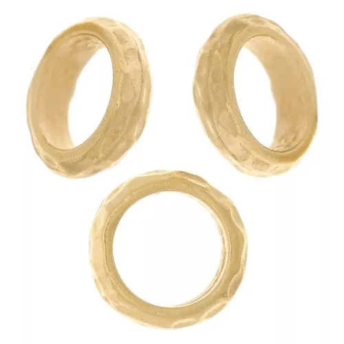 Cuenta arandela martillada 7x2 mm - baño de oro de 3 micras x1