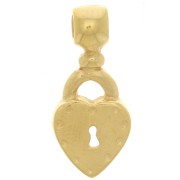Colgante candado corazón 16x7 mm - chapado en oro de 3 micras x1