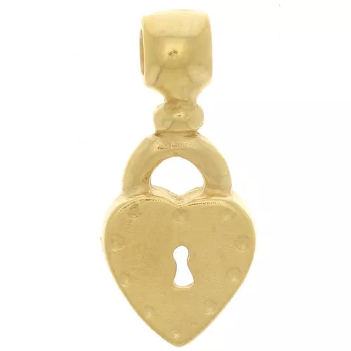 Colgante candado corazón 16x7 mm - chapado en oro de 3 micras x1