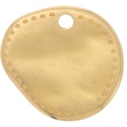 Dije redondo irregular 14x13 mm - Dorado con oro fino x1