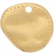 Dije redondo irregular 14x13 mm - Dorado con oro fino x1