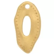 Dije ovalado hueco irregular 18x9 mm - Dorado con oro fino x1