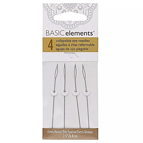 Agujas muy gruesas con ojo reformable 0,60 mm - Beadsmith x4