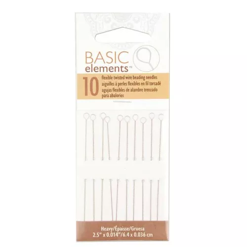 Agujas flexibles de hilo trenzado grueso 0,36 mm - Beadsmith x10