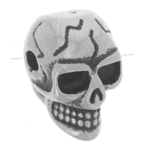 Cuenta de calavera y tibias cruzadas de 13x9 mm - Acero inoxidable 304L x1