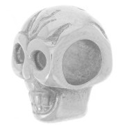 Cuenta de calavera y tibias cruzadas 12x7 mm agujero grande - acero inoxidable 304L x1