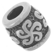 Cuenta tubo agujero grande 9,5 mm - motivo sol - acero inoxidable 304L x1|raw }}