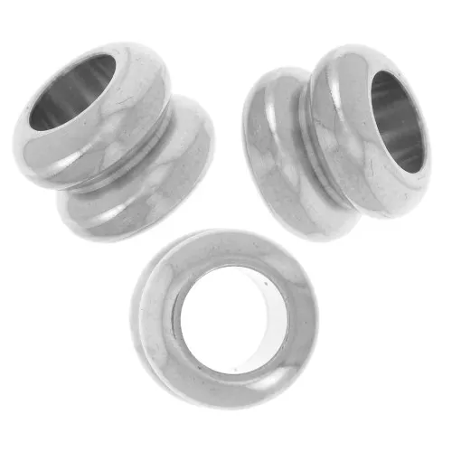 Cuentas con agujero grande 9x7 mm - Acero inoxidable 304L x5