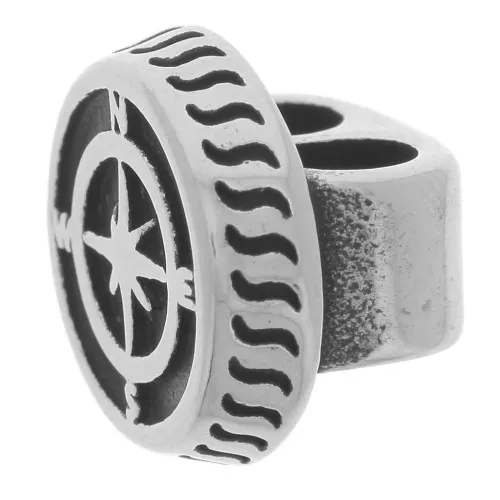 Cuenta pasante de brújula doble 11x15 mm para minas de 4,5 mm - Acero inoxidable 304L x1